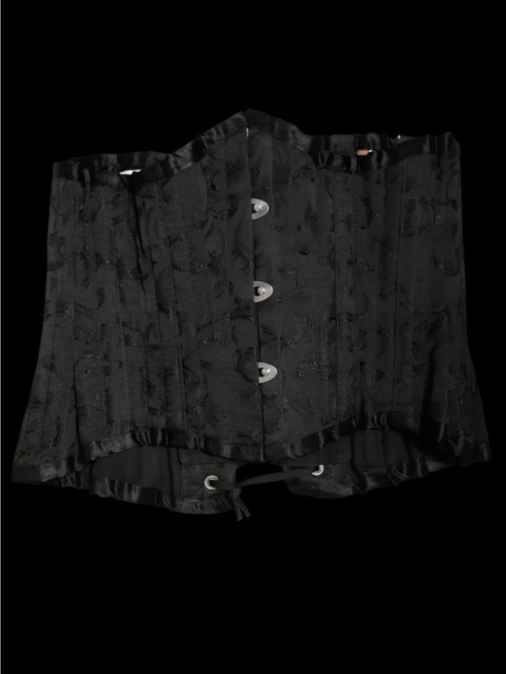 Dracula Clothing Black Brocade Extreme Waist Cincher